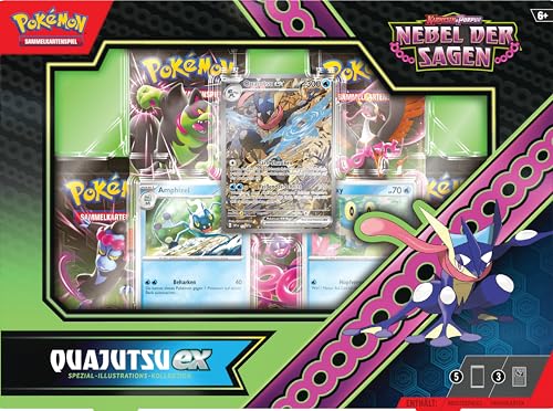 Pokémon-Sammelkartenspiel: Spezial-Illustrations-Kollektion Karmesin & Purpur – Nebel der Sagen: Quajutsu-ex: 1 holografische Vollbild-Promokarte, 2 holografische Karten & 5 Boosterpacks (Deutsch)