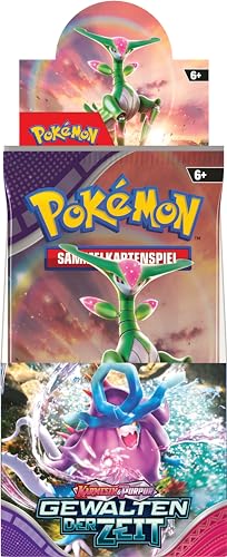 Pokémon-Sammelkartenspiel: Boosterpack-Display-Box Karmesin & Purpur – Gewalten der Zeit (18 Boosterpacks)