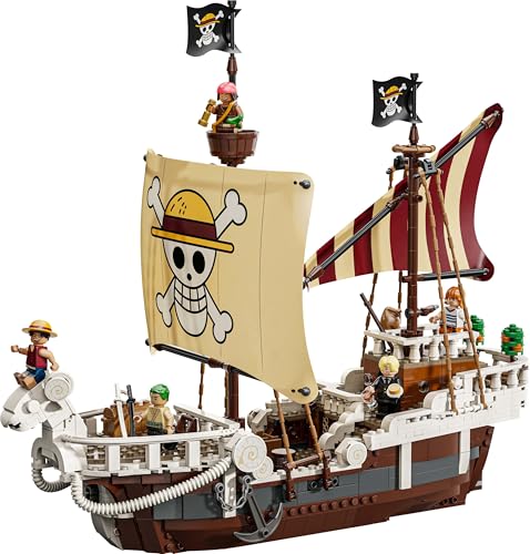 LEGO ONE Piece - Das Piratenschiff Flying Lamb (Going Merry) - Spielset mit 5 Minifiguren - inkl. Ruffy, Zoro & Nami - Spielzeug zum Bauen - Geschenk für Jungen, Mädchen & Fans ab 10 Jahren - 75639
