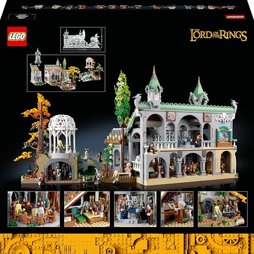 LEGO Icons Der Herr Der Ringe: Bruchtal - Modellbau für Erwachsene - Kreatives Spielzeug mit 15 Minifiguren mit Gandalf, Legolas, Aragorn & Frodo - Kontruktionsspielzeug zum Sammeln - 10316