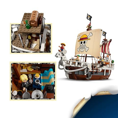LEGO ONE Piece - Das Piratenschiff Flying Lamb (Going Merry) - Spielset mit 5 Minifiguren - inkl. Ruffy, Zoro & Nami - Spielzeug zum Bauen - Geschenk für Jungen, Mädchen & Fans ab 10 Jahren - 75639