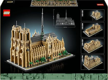 LEGO Architecture Notre-Dame de Paris, Sammlerstück für Erwachsene, Souvenir aus Frankreich, Geschenk für Frauen, Männer, Globetrotter und alle Geschichtsbegeisterten, architektonische Modellbau 21061