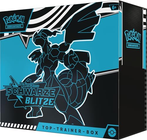 Pokémon-Sammelkartenspiel: Top-Trainer-Box Karmesin & Purpur – Schwarze Blitze: Zekrom (1 Vollbild-Promokarte mit Voltolos, 9 Boosterpacks & Premium-Zubehör)
