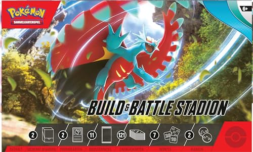 Pokémon-Sammelkartenspiel: Build & Battle Stadion Karmesin & Purpur – Paradoxrift (2 Decks, 11 Boosterpacks & mehr)