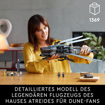 LEGO 10327 Icons Dune Atreides Royal Ornithopter, Set zum Sammeln für Erwachsene, Film-Geschenk für Männer, Frauen und Fans, Modell-Flugzeug mit 8 Figuren, darunter Paul Atreides und Baron Harkonnen