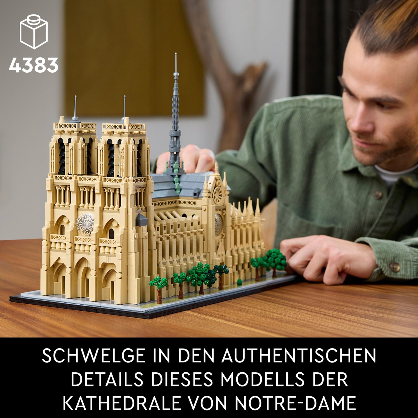 LEGO Architecture Notre-Dame de Paris, Sammlerstück für Erwachsene, Souvenir aus Frankreich, Geschenk für Frauen, Männer, Globetrotter und alle Geschichtsbegeisterten, architektonische Modellbau 21061