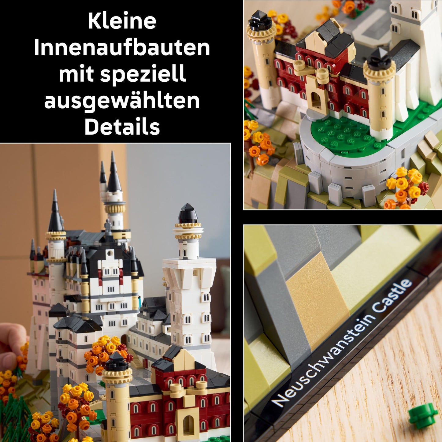 LEGO Architecture Schloss Neuschwanstein - Kreatives Bastelset und Konstruktionsspielzeug - Spielzeug für Männer und Frauen - Dekoration zum Bauen - Modellbau und Geschenk für Erwachsene - 21063