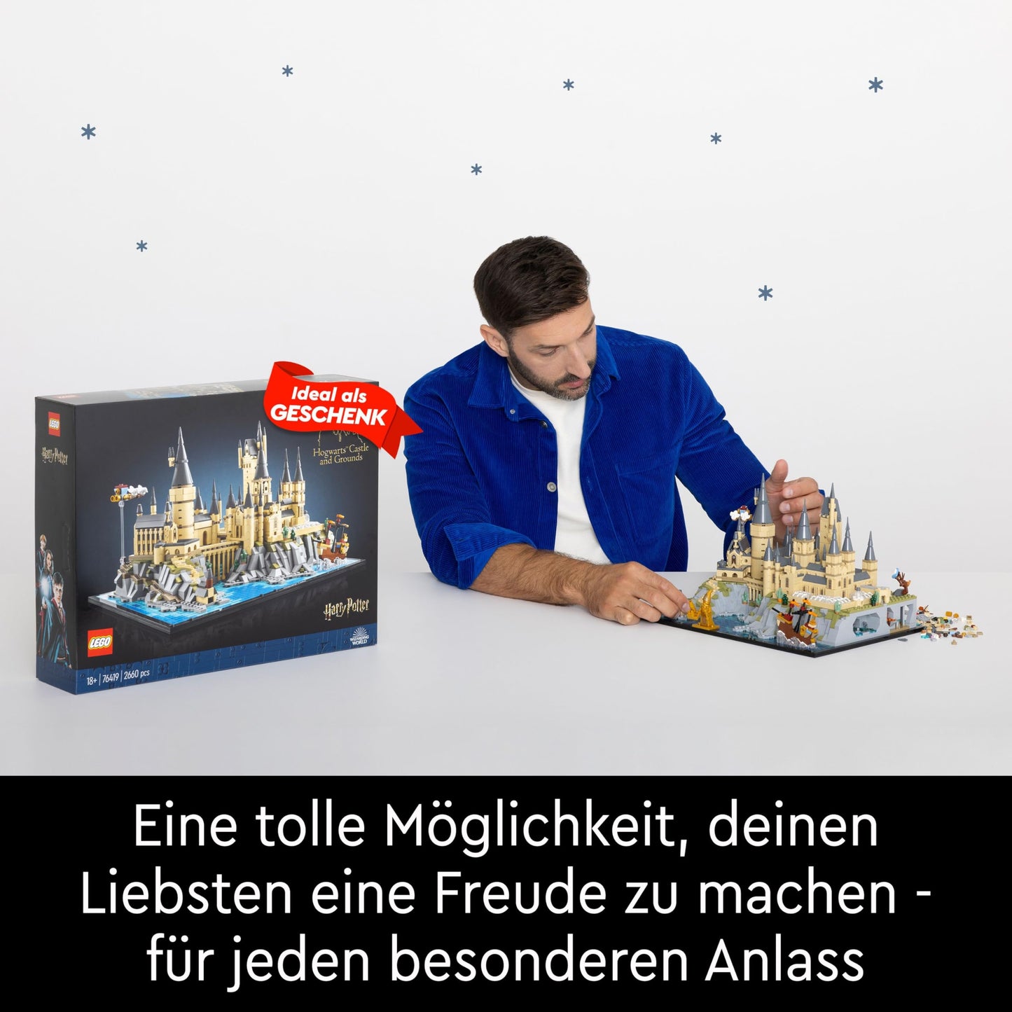 LEGO Harry Potter Schloss Hogwarts mit Schlossgelände - Set zum Sammeln für Erwachsene inkl. Hauptturm & Astronomieturm, Kammer des Schreckens & Architekt Minifigur - 76419