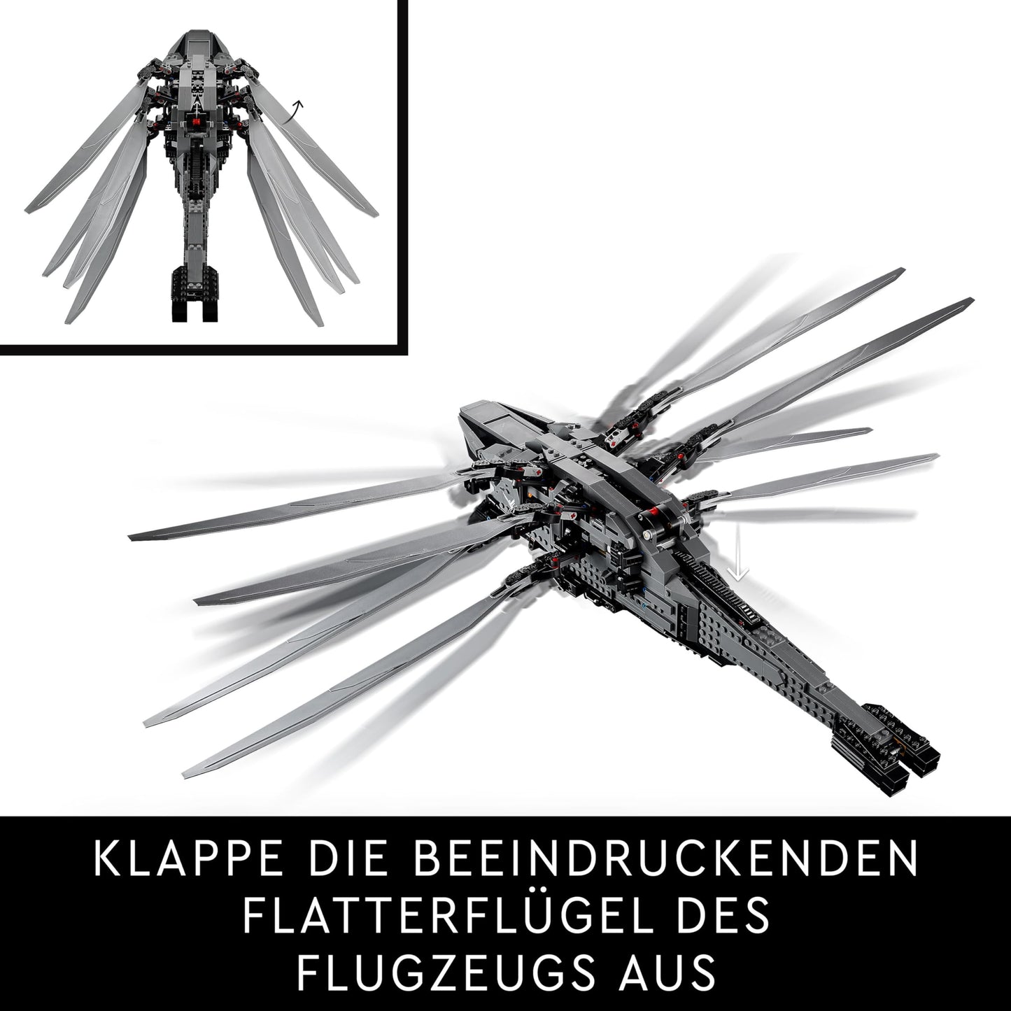 LEGO 10327 Icons Dune Atreides Royal Ornithopter, Set zum Sammeln für Erwachsene, Film-Geschenk für Männer, Frauen und Fans, Modell-Flugzeug mit 8 Figuren, darunter Paul Atreides und Baron Harkonnen