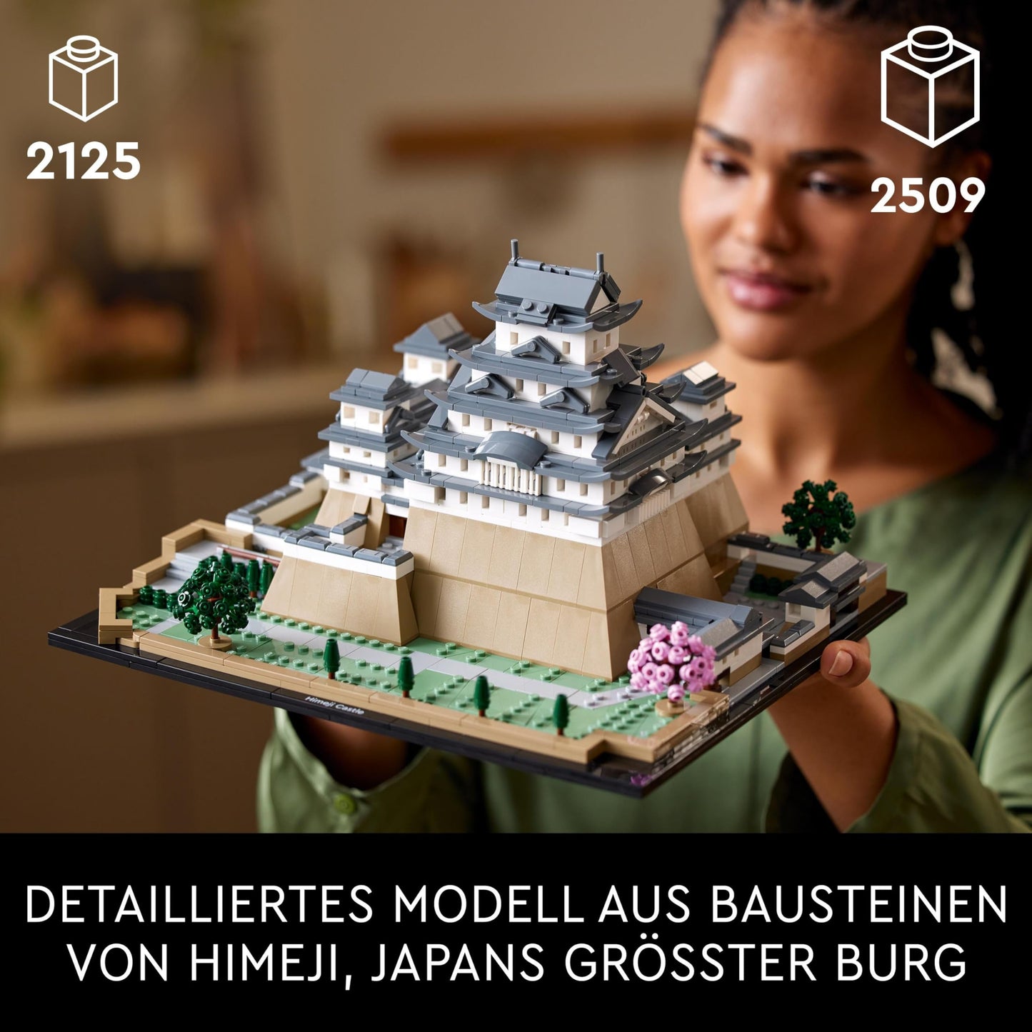 LEGO Architecture Burg Himeji, Modellbausatz für Erwachsene, Wahrzeichen-Kollektion, Set für Fans kreativer Gartenarbeit und japanischer Kultur, mit Kirschblütenbaum, Geschenk für Sie und Ihn 21060