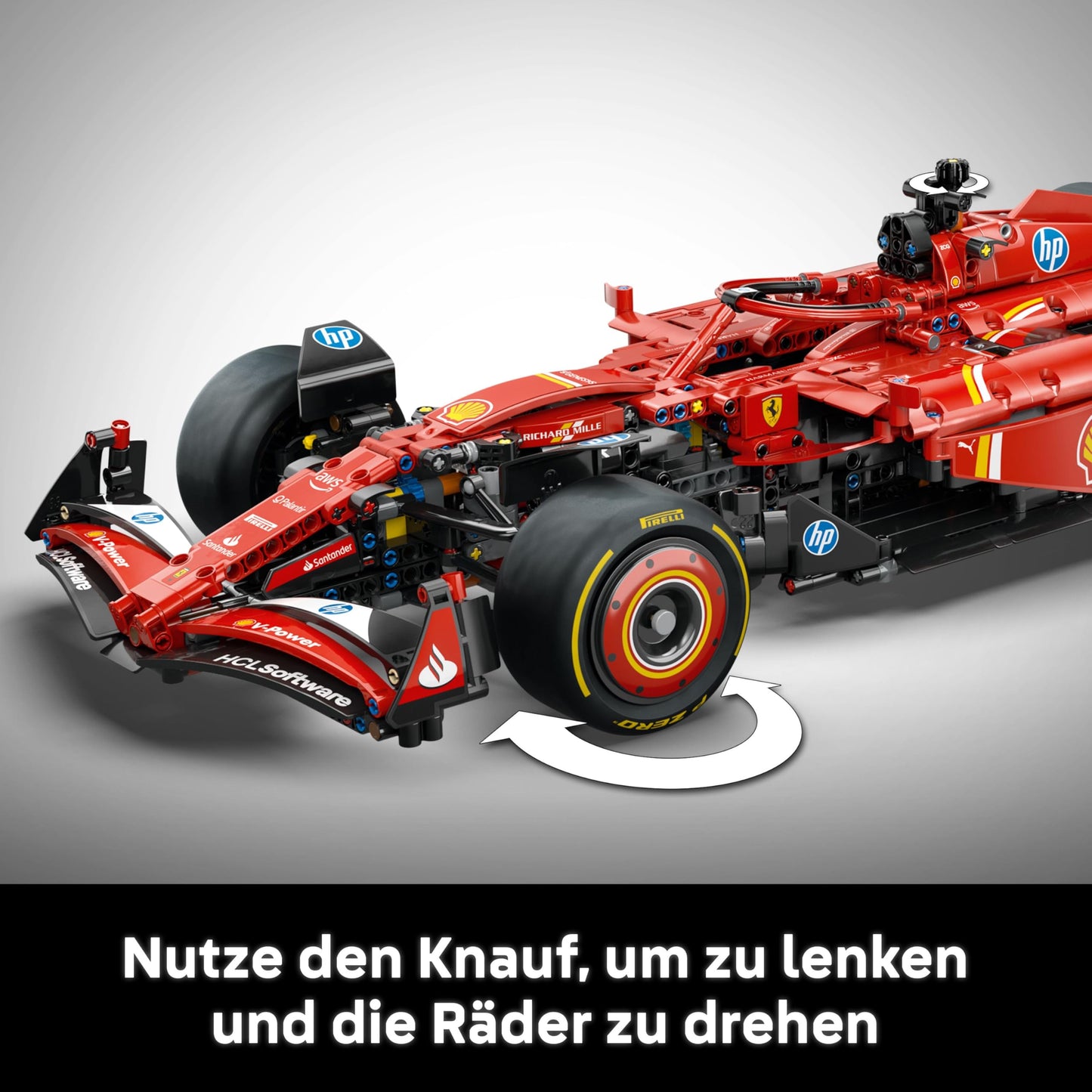 LEGO Technic Ferrari SF-24 F1 Rennauto – Sammlermodell im Maßstab 1:8 mit V6-Motor, Getriebe, Lenkung und DRS – Geschenkidee für Erwachsene, Männer und Frauen – Weihnachtsedition – 42207