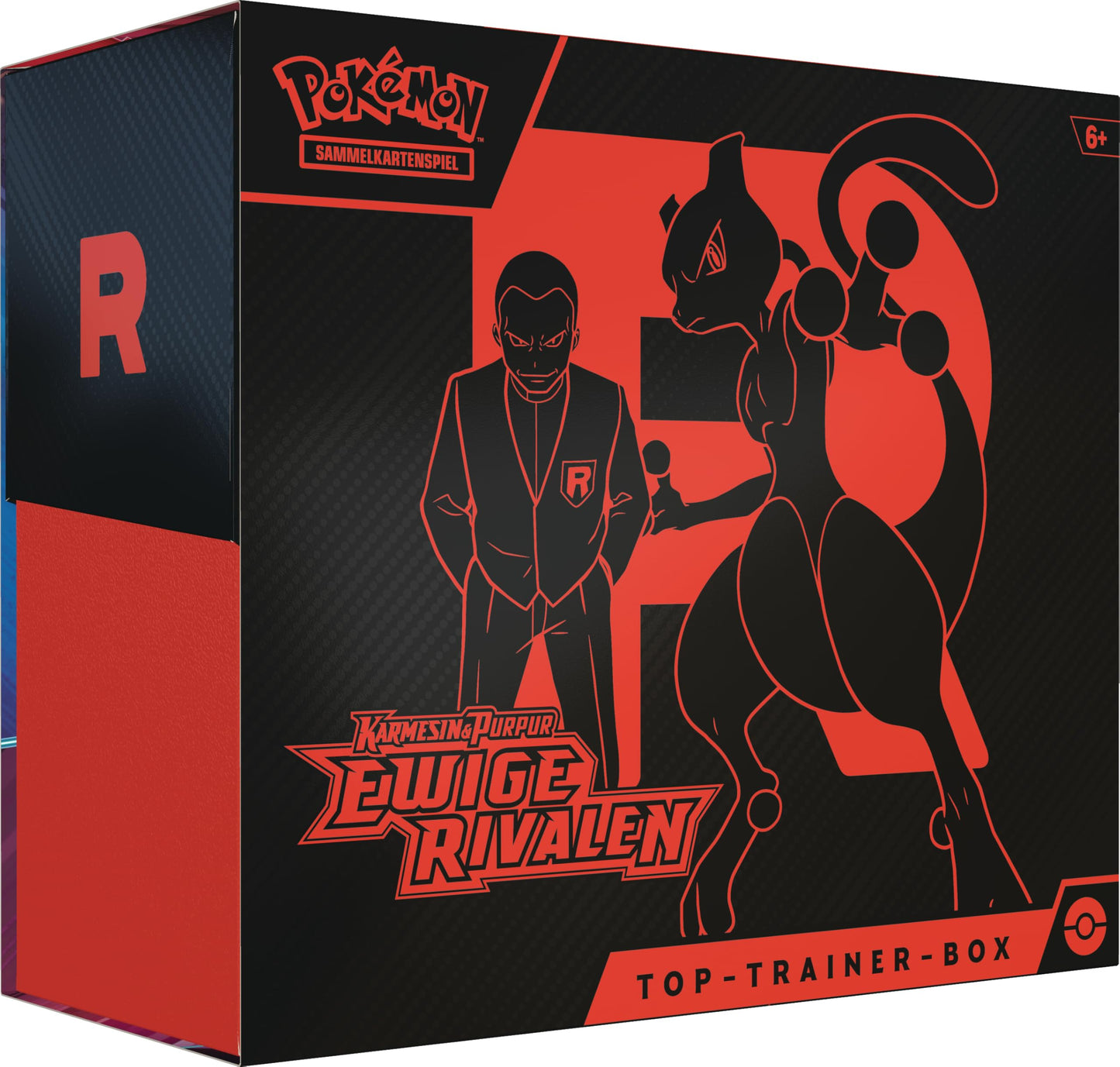 Pokémon-Sammelkartenspiel: Top-Trainer-Box Karmesin & Purpur – Ewige Rivalen (1 Vollbild-Promokarte, 9 Boosterpacks und Premium-Zubehör)