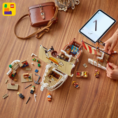 LEGO ONE Piece - Das Piratenschiff Flying Lamb (Going Merry) - Spielset mit 5 Minifiguren - inkl. Ruffy, Zoro & Nami - Spielzeug zum Bauen - Geschenk für Jungen, Mädchen & Fans ab 10 Jahren - 75639