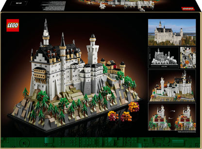 LEGO Architecture Schloss Neuschwanstein - Kreatives Bastelset und Konstruktionsspielzeug - Spielzeug für Männer und Frauen - Dekoration zum Bauen - Modellbau und Geschenk für Erwachsene - 21063