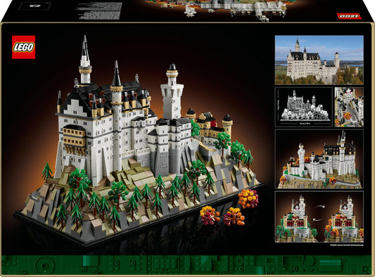 LEGO Architecture Schloss Neuschwanstein - Kreatives Bastelset und Konstruktionsspielzeug - Spielzeug für Männer und Frauen - Dekoration zum Bauen - Modellbau und Geschenk für Erwachsene - 21063