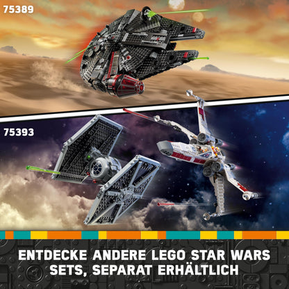 LEGO Star Wars 75389 Der Dunkle Falke – Spielzeug zum Ausstellen mit federbetriebenen Shootern, Kanonen und 6 Minifiguren, darunter C-3PO – Geschenk für Jungen ab 10 Jahren und Erwachsene