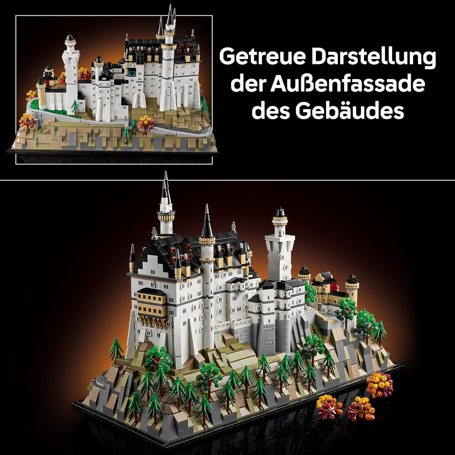 LEGO Architecture Schloss Neuschwanstein - Kreatives Bastelset und Konstruktionsspielzeug - Spielzeug für Männer und Frauen - Dekoration zum Bauen - Modellbau und Geschenk für Erwachsene - 21063