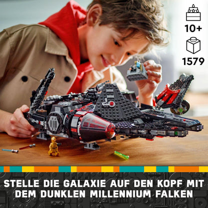 LEGO Star Wars 75389 Der Dunkle Falke – Spielzeug zum Ausstellen mit federbetriebenen Shootern, Kanonen und 6 Minifiguren, darunter C-3PO – Geschenk für Jungen ab 10 Jahren und Erwachsene