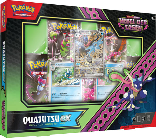 Pokémon-Sammelkartenspiel: Spezial-Illustrations-Kollektion Karmesin & Purpur – Nebel der Sagen: Quajutsu-ex: 1 holografische Vollbild-Promokarte, 2 holografische Karten & 5 Boosterpacks (Deutsch)