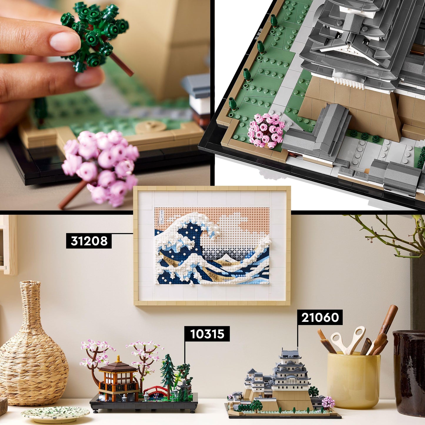 LEGO Architecture Burg Himeji, Modellbausatz für Erwachsene, Wahrzeichen-Kollektion, Set für Fans kreativer Gartenarbeit und japanischer Kultur, mit Kirschblütenbaum, Geschenk für Sie und Ihn 21060